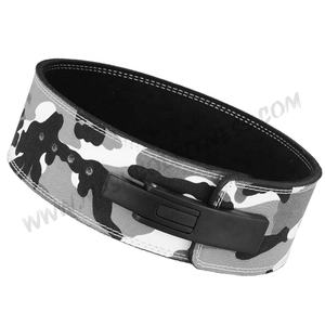 Custom Grey Camouflage Gym <b>Weightlifting</b> <b>Lever</b> <b>Belt</b> 10mm Thick Leather Lumber Breathable Back Support for Powerlifting - Product Image 1