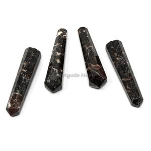 Varita de ágata de alta calidad, punta de lápiz de doble terminación, nueva torre de obelisco de piedra solar llamativa, piedra preciosa Natural tallada en estilo Chakra - Product Image 2