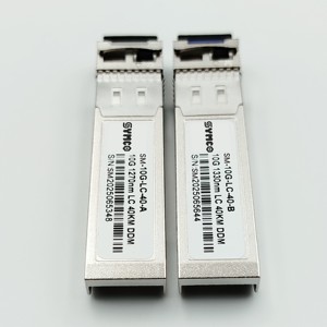 ตัวรับส่งสัญญาณไฟเบอร์ออปติก 10G SFP รุ่น SM-10G-40-LC SYMCO แบบ Single Mode LC DDM ระยะ 40 กม. สำหรับ FTTH/FTTx ความยาวคลื่น 1270nm 1330nm - Product Image 1