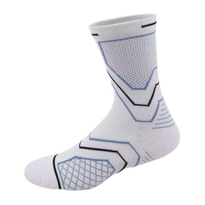 <b>Men's</b> Athletic <b>Socks</b> <b>White</b> Red Blue Geometric Pattern Knitted Breathable Sports Crew <b>Socks</b> Summer - Product Image 2