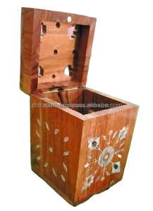 Brûleur d'encens élégant en bois coulé à la main en résine de nacre incrustée porte-bakhoor de qualité supérieure pour parfum de maison, ramadan - Product Image 6