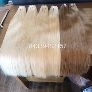 Extensiones de cabello humano blanqueado Rubio vietnamita recto crudo Premium misma cutícula alineada Super doble dibujado - Product Image 3