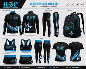 Conjunto de Ropa para Práctica de Baile y Animación: Chándal, Top Corto, Leggings, Camiseta y Mochila para Calentamiento - Product Image 4