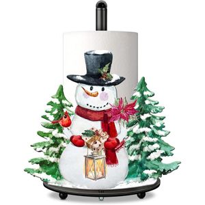 Decorazioni Natalizie per Cucina e Bagno, Portarotolo in Carta a Tema Pupazzo di Neve per Decorazioni Domestiche Invernali - Product Image 2