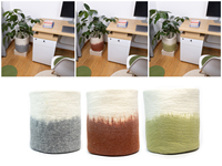 Panier de rangement multifonctionnel en feutre de laine écologique fait main, cercle moderne, pour chambre d'enfant, linge, couvre-pot de plante, organisateur de décoration intérieure