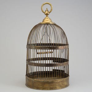 Vintage Metal <b>Decorative</b> <b>Bird</b> <b>Cage</b> with Antique Brass Finish Ornamental Birdcage with Opening Door for Home Garden Decor - Product Image 3