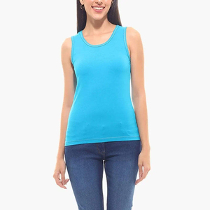 Wholesale Summer Women's Casual Short Vest Thread Sleeveless Inner Wear Camisole Tank Tops Fixed <b>Pad</b> Spandex/Cotton Breathable - Product Image 5