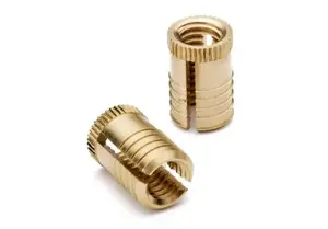 Inserts d'expansion autobloquants en laiton, écrous filetés, fixations pour plastique et bois, haute résistance aux vibrations, douille métallique moletée - Product Image 2