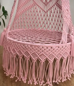 Macrame Hanging <b>Chair</b>, Macrame Hammock swing, Macrame <b>Round</b> Swing, Macrame Swing <b>Chair</b>, Macrame Swing - Product Image 3