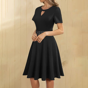 Vestido Maxi Negro de Gasa con Estampado Floral, Cuello con Abertura, Sin Mangas, Encaje, Cintura Alta, Ajustado, Casual para Uso Diario - Product Image 6