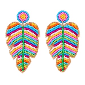 Boucles d'oreilles en perles de riz rose de meilleure qualité longs accessoires colorés en perles fantaisie pour femmes et filles - Product Image 5