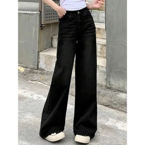 Jeans de Mezclilla Negros para Mujer, Corte Regular, Cintura Alta, Ecológicos, Transpirables, 100% Algodón, Verano, Estilo Vintage, Talla 26-40 - Product Image 4