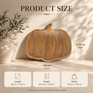 Bandeja de Madera Premium con Forma de Calabaza, Acabado Artesanal en Madera de Acacia, para Decoración de Acción de Gracias y Cosecha, y Organizador de Joyas - Product Image 2