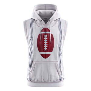 Haut de football sans manches à capuche pour homme, idéal pour l'entraînement sportif, personnalisable par sublimation - Product Image 4