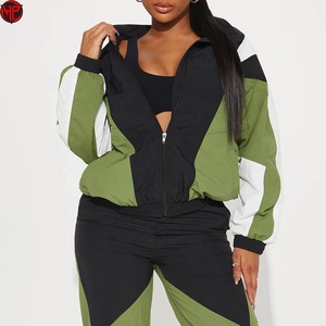 Conjunto de Pantalones Deportivos Color Block de Secado Rápido y Transpirable de Nailon y Poliéster para Mujer, Tallas Grandes, Ropa Urbana - Product Image 3