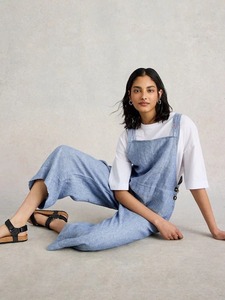 Salopette en jean slim tendance pour femme – Confortable, bretelles ajustables, style décontracté - Product Image 4