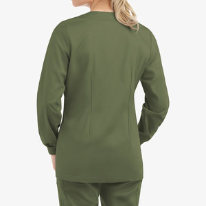 Vestes d'uniforme d'hôpital personnalisables de marque propre, à fermeture à boutons-pression, manches longues, poignets côtelés, poches utilitaires, sur mesure, vente en gros - Product Image 2