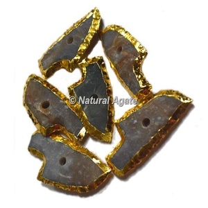 Artesanía de piedra semipreciosa, musgo plateado, ágata, forma triangular, perilla Natural, piedras y cristales, regalo - Product Image 2