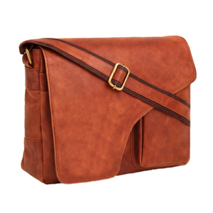 Sac messager vintage en cuir véritable pour homme, grand, durable, de haute qualité, fermeture à boucle, sangle réglable, utilisation quotidienne toutes saisons - Product Image 1