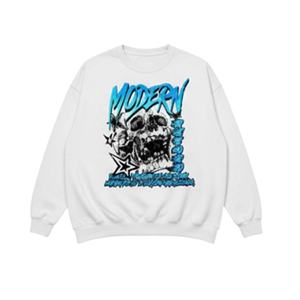 Moderno Vintage pantalla impresa calavera gráfico otoño ODM sudadera única Streetwear diseño 100% algodón Unisex para hombres y mujeres - Product Image 1