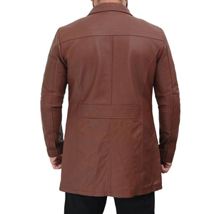 Customizable <b>Men</b>’s <b>Leather</b> Coat Long Sleeve Winter Trench With Fur Collar Plus Size <b>Leather</b> Coat Premium Material Comfortable - Product Image 2