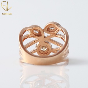 Criss <b>Cross</b> Engagement <b>Ring</b>, Round & Marquise Cut Moissanite Diamond Two Tone <b>Ring</b>, 10k Gold Cocktail Party Wear <b>Ring</b> - Product Image 6
