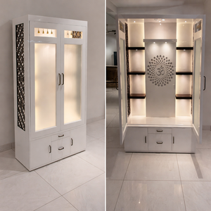 Mandapam de estilo sureño indio para el hogar, Gopuram de madera de teca tallado a mano, Mandir, Compre un santuario tradicional para el hogar con almacenamiento, Dallas - Product Image 2