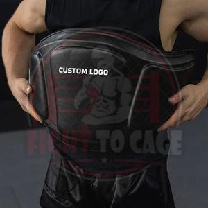 Protection abdominale de boxe professionnelle en cuir avec rembourrage en mousse multicouche de qualité supérieure, support lombaire et bandes de maintien des poignets, absorption des chocs, Nouveauté 2026 - Product Image 4