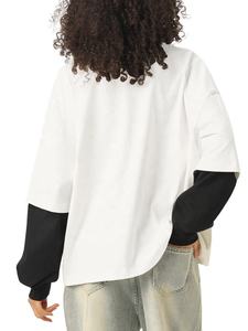 Camiseta de Manga Larga para Hombre, Cuello Redondo, Negra, Corte Regular, Tejido de Punto, 100% Algodón, Color Sólido, Transpirable, Ecológica, de Secado Rápido, 200g - Product Image 6