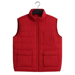 Men's Casual Puffer Vest Winter Outdoor Zipper Sleeveless Warm Puffy Jacket Custom Outer Wear 100% <b>Polyester</b> <b>Filling</b> - Product Image 5