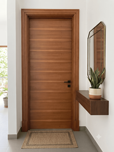 Porte battante moderne en bois massif avec placage de cerisier européen, idéale pour chambre, salon, villa - Product Image 4