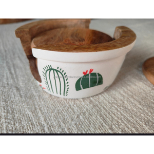 Posavasos Cuadrados de Madera Modernos Grabados de Primera Calidad, Hechos a Mano, Artísticos, Elegantes, Ecológicos, Decoración de Mesa con Estilo - Product Image 6