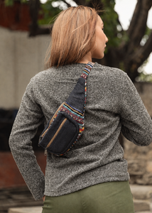 Sac banane unisexe en toile vintage réglable avec fermeture éclair, sac bandoulière pour voyage et festival, logo personnalisé - Product Image 5