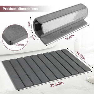 Customised Soak High Quality Natural Premium Design 15.4 In. X 23.6 In. Diatomaceous Earth Bathroom <b>Mat</b>, Folding Model Stone Bat - Product Image 1