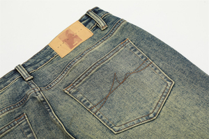 Vaqueros Casuales de Mezclilla para Hombre, Estilo Punk, Transpirables, Lavado a la Piedra, Corte Recto, Cintura Media, Ligeros, Ajuste Regular - Product Image 4