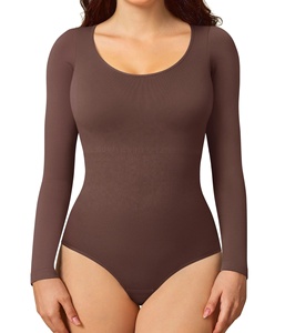 Của phụ nữ dài tay áo Jumpsuit thoáng khí liền mạch hình hàng đầu Shapewear tam giác Corset đồ lót với Tummy kiểm soát cộng với kích thước - Product Image 4