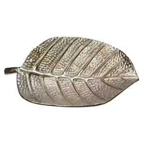 Bandeja de Servir de Metal con Hoja de Roble Dorada, Acabado en Latón, Plato para Joyas y Adornos con Forma de Hoja de Aluminio, Porta Llaves, Tazón para Dulces, para Centro de Mesa - Product Image 2