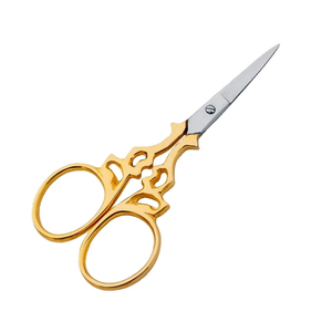 Wholesale Half Gold Embroidery Scissors Sharp Tip Smooth Edge Steel Handle-All Colors Available Thread Cutting Stork Embroidery - Product Image 1