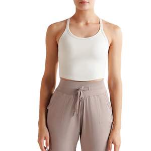 Débardeur de sport personnalisé OEM pour femme, sans manches, dos nageur, court, extensible, respirant, pour yoga, gym, fitness et entraînement - Product Image 3