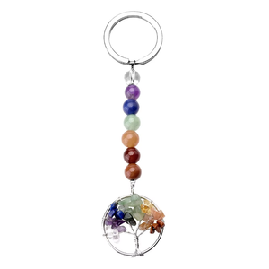 Llavero de cristal de alta calidad con siete chakras, llavero de piedras naturales, regalos para mujeres, venta al por mayor. - Product Image 6