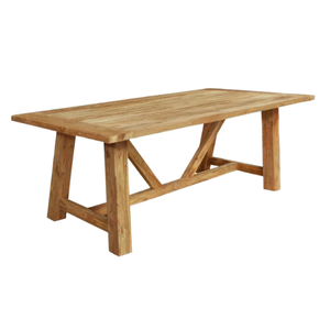 Table à manger au design minimaliste avec plateau carré en bois et structure en teck pour ensemble de jardin - Product Image 3
