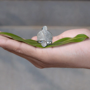 Iced Artistic Curved Leaf Inspired Men's Cluster <b>Ring</b> Full Pave Moissanite Sterling <b>Silver</b> Bold Hip Hop Bling Jewelry Gift Him - Product Image 3