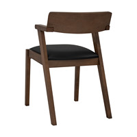 Silla de Comedor con Estructura de Madera de Haya, Asiento de Vinilo, Estilo Moderno Minimalista de Mediados de Siglo, Respaldo Duradero, Muebles para el Hogar, Oficina o Apartamento