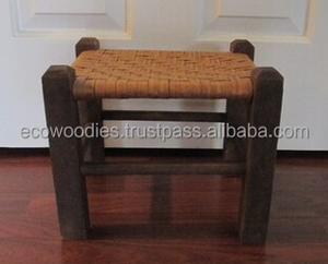 Eco-Friendly Farmhouse Style Low Price <b>Wooden</b> <b>Stool</b> Ottoman Modern Handmade Outdoor Foot <b>Stool</b> for Living Rooms - Product Image 5