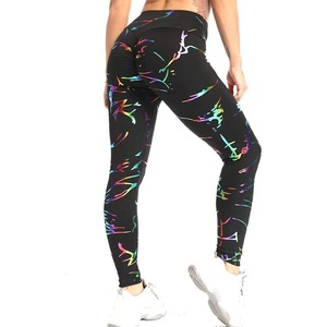 Leggings Deportivos de Cintura Alta con Diseño Abstracto y Colorido, Tejido Transpirable sin Costuras, Estampado Primaveral - Product Image 6
