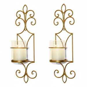 Set Of 2 White Metal Wall Sconce <b>Candle</b> Holders Modern Decorative Wall Mounted <b>Tealight</b> <b>Candle</b> Holder For Home Living Room Decor - Product Image 6