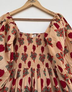 Maxi vestido con estampado de rayón bohemio para mujer, atractivo cuello en V, manga larga, botón tejido, playa, vacaciones, salida informal, longitud Midi - Product Image 3