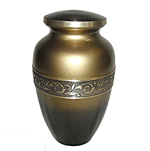 Urna Funeraria de Latón Pulido Grabado en Color Marrón para Cenizas de Adultos, Estilo Americano/Europeo - Product Image 6