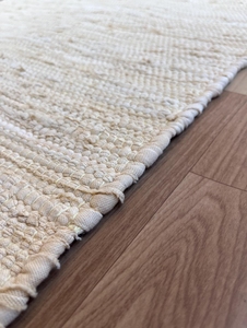 Alfombra Bohemia Rectangular Hecha a Mano de Algodón con Rayas, Base de Yute, Lavable, Delgada, para Decoración de Sala de Estar - Product Image 4