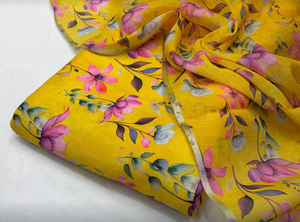 Tissu en poly-lin tissé imprimé pour la confection de vêtements ethniques et de vêtements pour femmes destinés aux créateurs de mode - Product Image 4